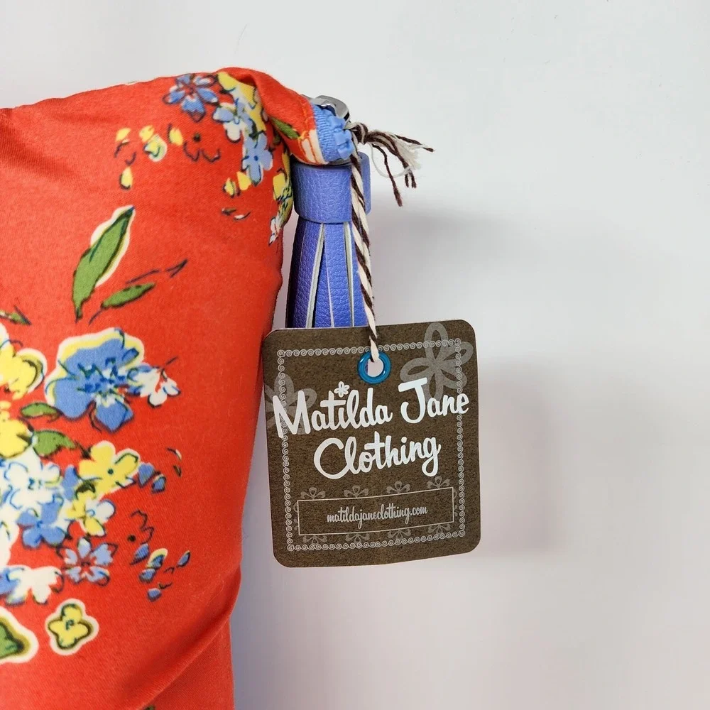 Matilda Jane Let's Go Together Life's A Picnic Blanket Orange Blue 87x54 NEW